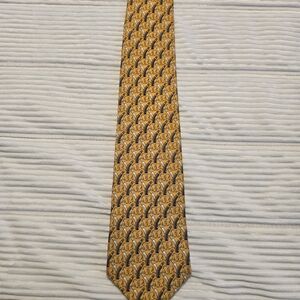Brooks Brothers Gold and Black Patterned Tie